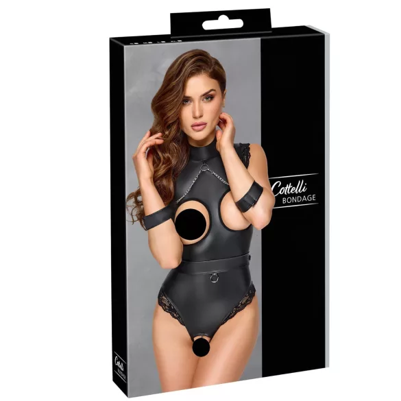 Cottelli Bondage - öppen bröst body - svart