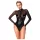 Noir - body med transparent insats - glansig - svart