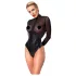 Noir - body med transparent insats - glansig - svart