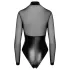 Noir - body med transparent insats - glansig - svart