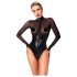 Noir - body med transparent insats - glansig - svart - M