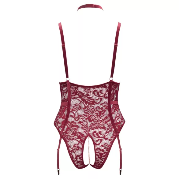 Cottelli Curves - body med kedjedetaljer - röd spets - 2XL