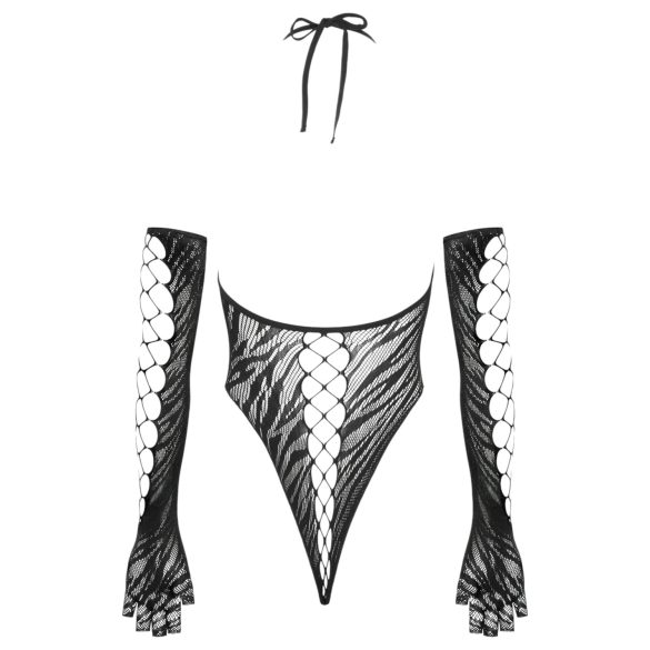 Cottelli - body med handskar - svart - S-L