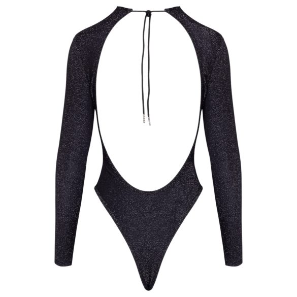 Cottelli - öppen rygg, glittrande body (svart) - L