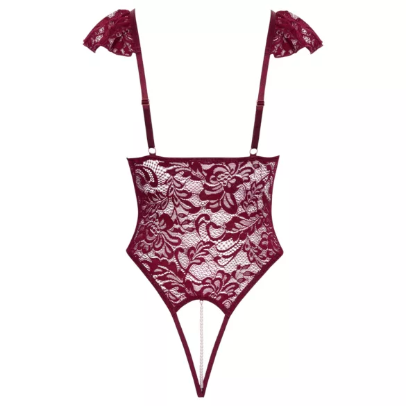 Cottelli - body med spets och pärlor - röd - M