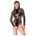 Noir - transparent, korsetterad body (svart) - M