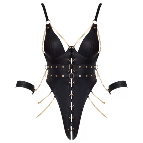 Cottelli - bondagebody med kedjor (svart) - L