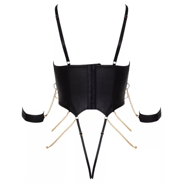 Cottelli - bondagebody med kedjor (svart) - L