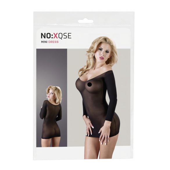 NO:XQSE - Långärmad, transparent catsuit - svart (S-L)