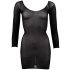 NO:XQSE - Långärmad, transparent catsuit - svart (S-L)