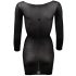 NO:XQSE - Långärmad, transparent catsuit - svart (S-L)
