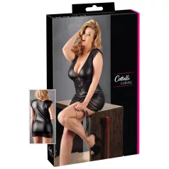   Cottelli Plus Size - klänning med spets - glänsande - svart