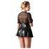 Cottelli Plus Size - glänsande klänning med rött korsett (svart) - XXL