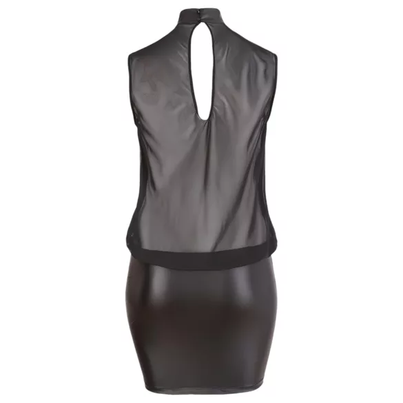Cottelli Plus Size - kort klänning - glänsande chiffong - svart