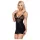 Obsessive - nattlinne med strassband och stringtrosa - svart - L/XL