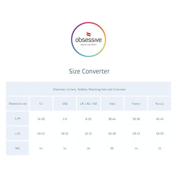 Obsessive - babydoll med spets och trosa - röd - 2XL