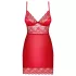 Obsessive - babydoll med spets och trosa - röd - L/XL