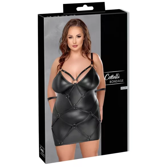 Cottelli Plus Size - klänning med handbojor - svart