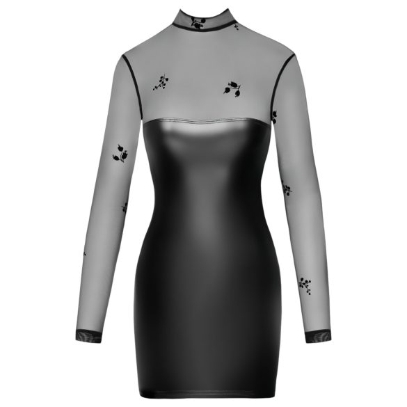 Noir - genomskinlig glansig klänning - svart