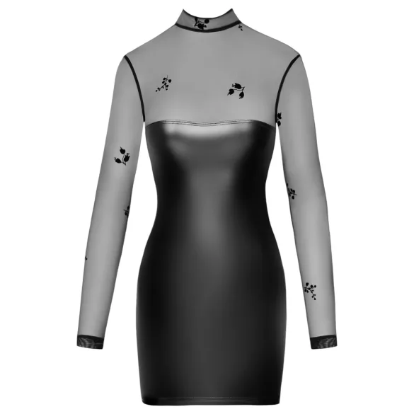 Noir - genomskinlig glansig klänning - svart - XL