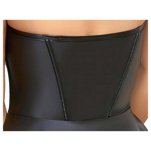 Cottelli - Glänsande miniklänning med plisserad kjol (svart)