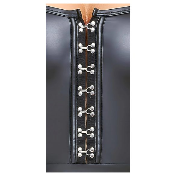 Cottelli - glansig miniklänning med plisserad kjol - svart - L