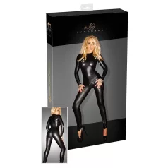 Noir - långärmad catsuit dam - glansig svart - L
