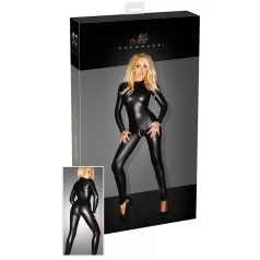 Noir - långärmad catsuit dam - glansig svart - L
