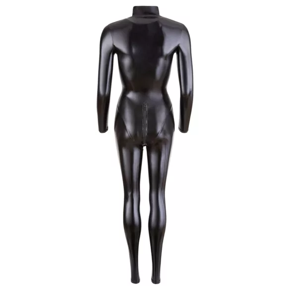 Cottelli - långärmad catsuit - glänsande - svart - L