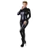 Cottelli Plus Size - catsuit med långa ärmar - glansig svart