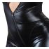 Cottelli Plus Size - glansig långärmad festoverall (svart)