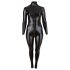 Cottelli Plus Size - glansig långärmad festoverall (svart) - 2XL
