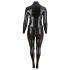 Cottelli Plus Size - glansig långärmad festoverall (svart) - 2XL