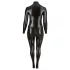 Cottelli Plus Size - catsuit med långa ärmar - glansig svart - 2XL