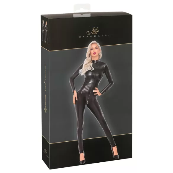 Noir - lång overall - ormskinnsmönster - svart - XL