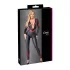 Cottelli - catsuit med dragkedja - läderlook - svart - M