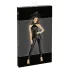 Noir - wetlook catsuit med dragkedja - svart - L