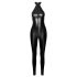 Noir - Glänsande Jumpsuit med Dragkedja (Svart) - XL