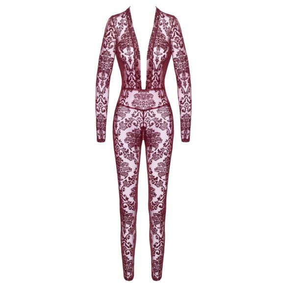 Noir Kink Royal - nätkroppsstrumpa - röd - genomskinlig