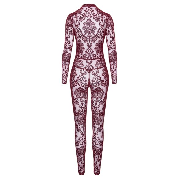 Noir Kink Royal - nätkroppsstrumpa - röd - genomskinlig