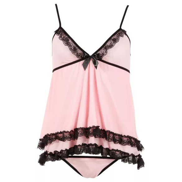 Cottelli - babydoll - spetsvolang - svart - L