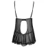 Cottelli - babydoll med volanger - svart - XXL