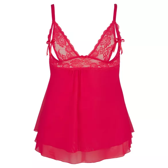 Cottelli Plus Size - babydoll spets röd - plus size undertøy - XL