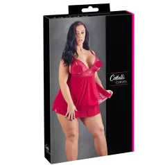   Cottelli Plus Size - babydoll spets röd - plus size undertøy - 2XL