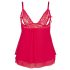 Cottelli Plus Size - röd, spetsig babydoll - 3XL