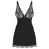 Obsessive Luvae - nattlinne och stringtrosor - blommönster strass - svart - L/XL