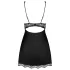 Obsessive Luvae - nattlinne och stringtrosor - blommönster strass - svart - L/XL