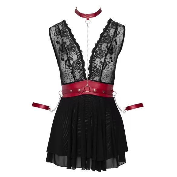 Cottelli Bondage - Halterneck spets babydoll (svart) - M