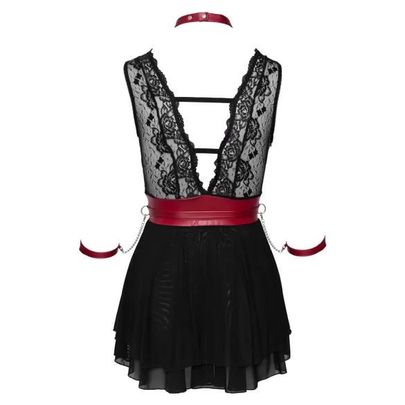 Cottelli Bondage - Halterneck spets babydoll (svart) - M