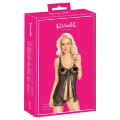 Kyssbar - öppen babydoll (svart)